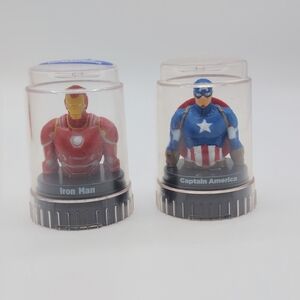 Podz Set Of 2 Iron Man and Captain America Figurines